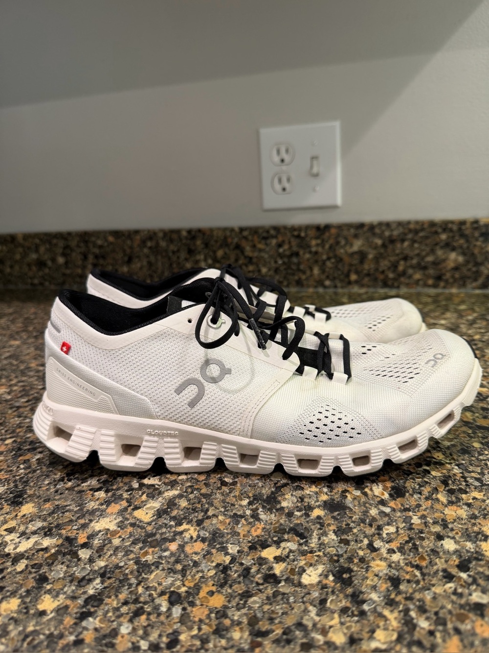 On Running ladies 10 
 Cloud Shoes — White with Black Accents